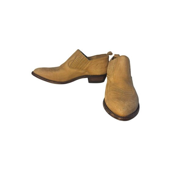 Frye Billy Western Shootie Bootie Sz 10 Suede Tan  Leather Woman’s - Picture 1 of 16
